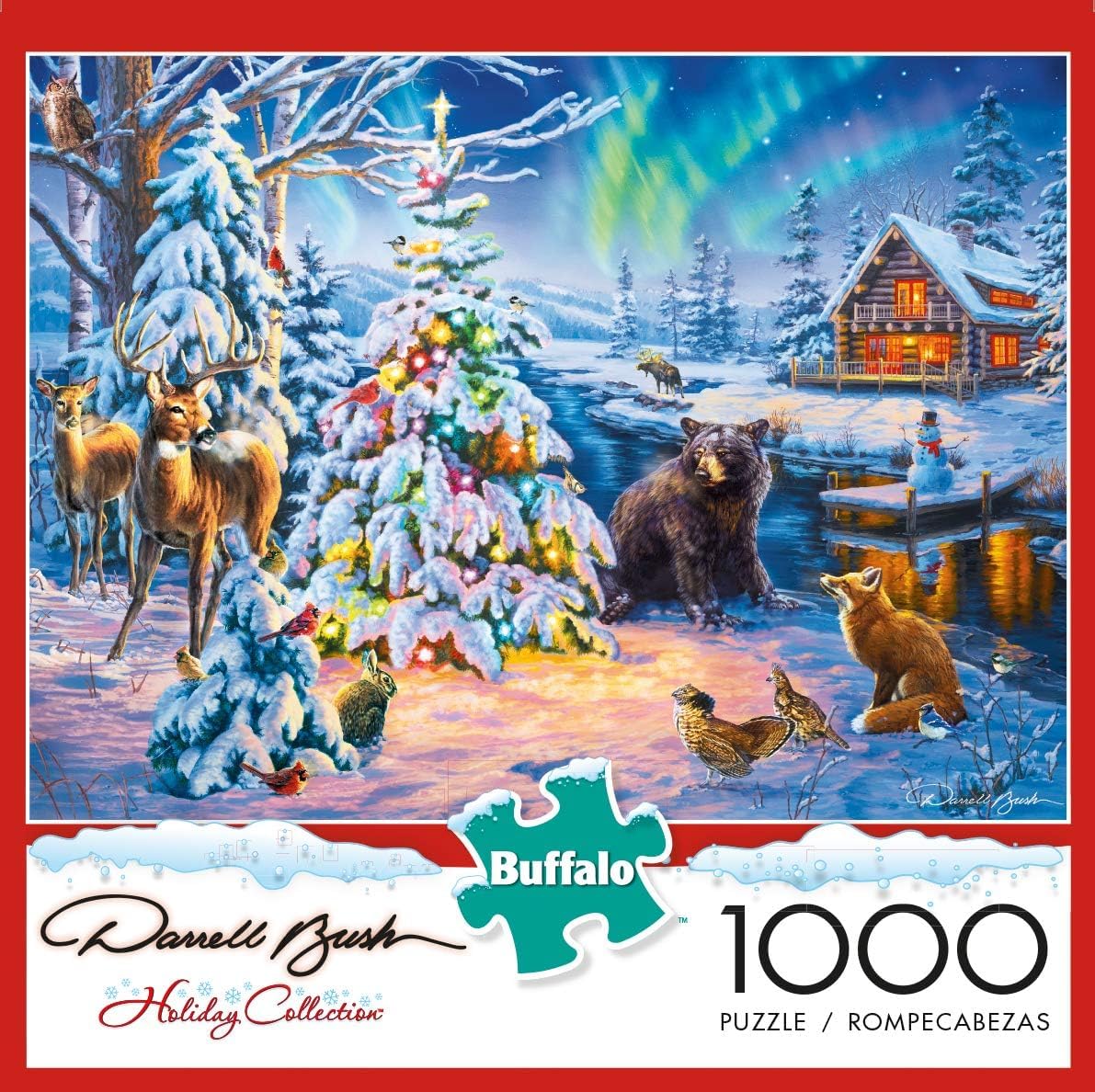 Buffalo Games Darrell Bush Woodland Christmas 1000-Piece Puzzle – Precision-Cut Pieces & Winter Artwork