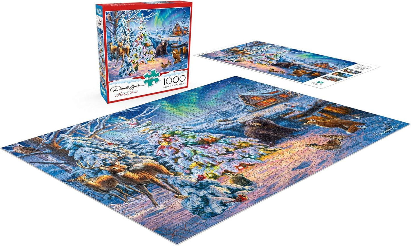 Buffalo Games Darrell Bush Woodland Christmas 1000-Piece Puzzle – Precision-Cut Pieces & Winter Artwork