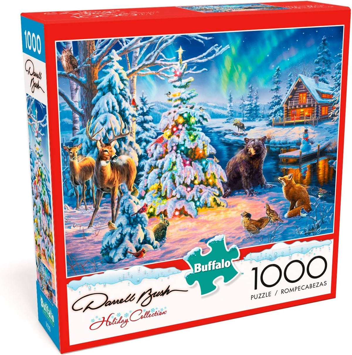 Buffalo Games Darrell Bush Woodland Christmas 1000-Piece Puzzle – Precision-Cut Pieces & Winter Artwork