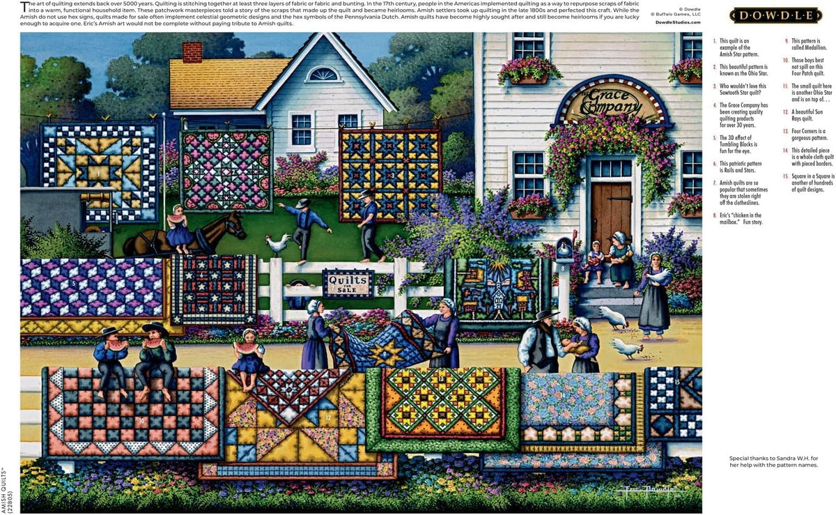 Buffalo Games Dowdle Amish Quilts – 300-Piece Puzzle for Adults (Finished 21.25 x 15)