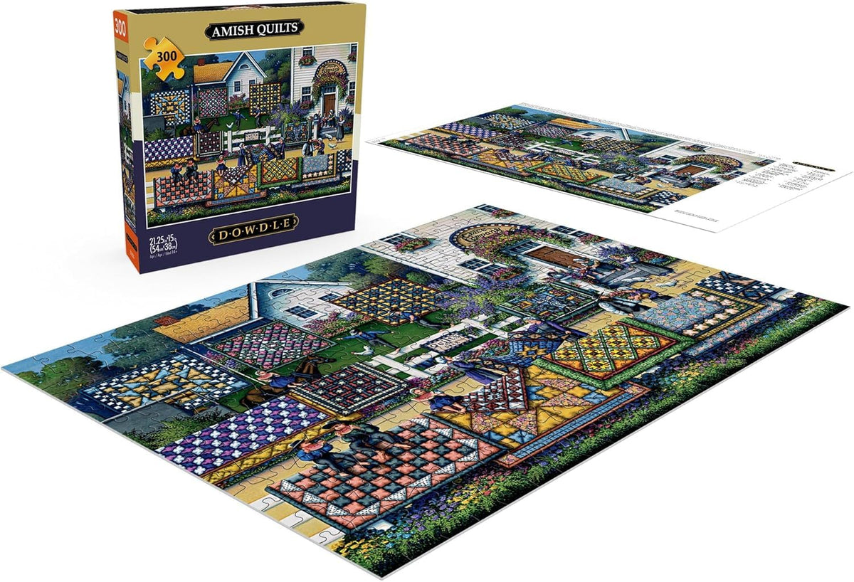 Buffalo Games Dowdle Amish Quilts – 300-Piece Puzzle for Adults (Finished 21.25 x 15)