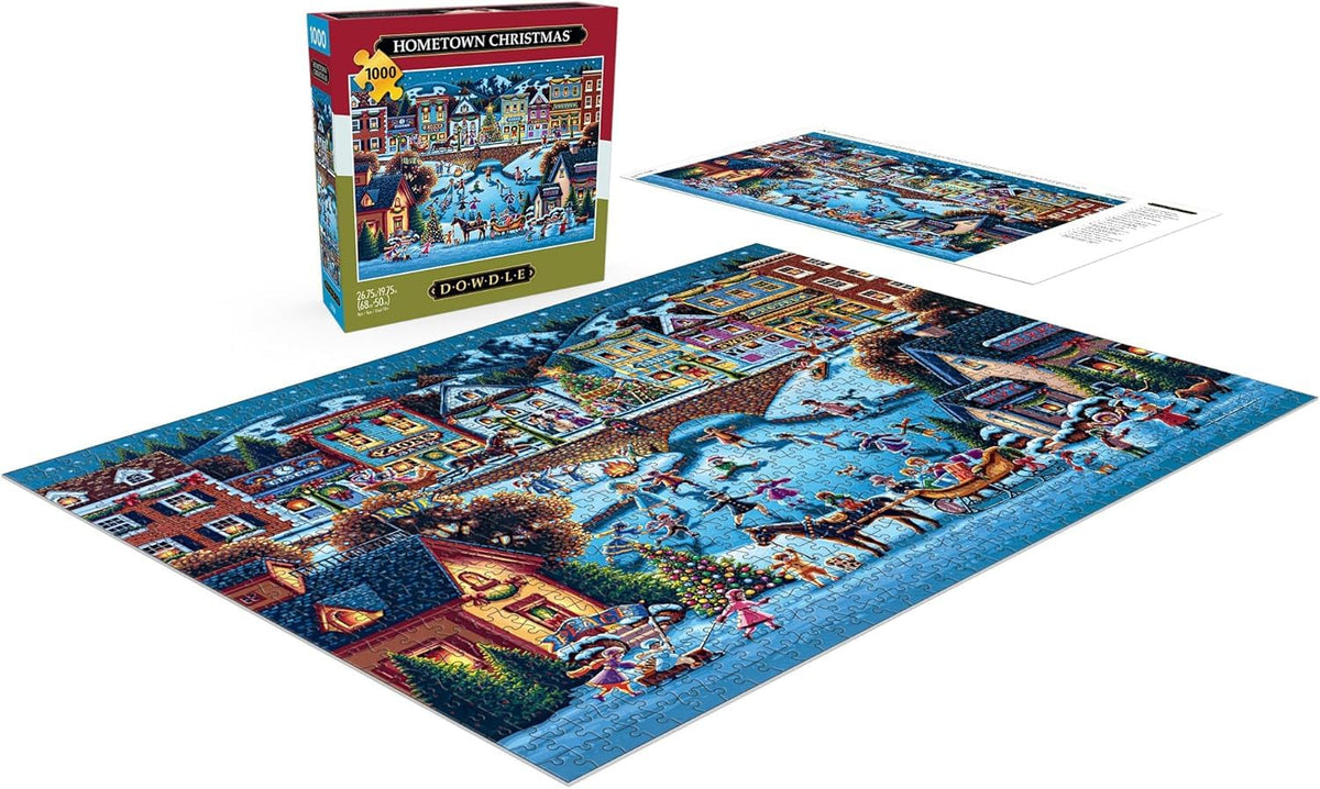 Buffalo Games Dowdle Hometown Christmas 1000-Piece Puzzle | Colorful Holiday Jigsaw for Adults