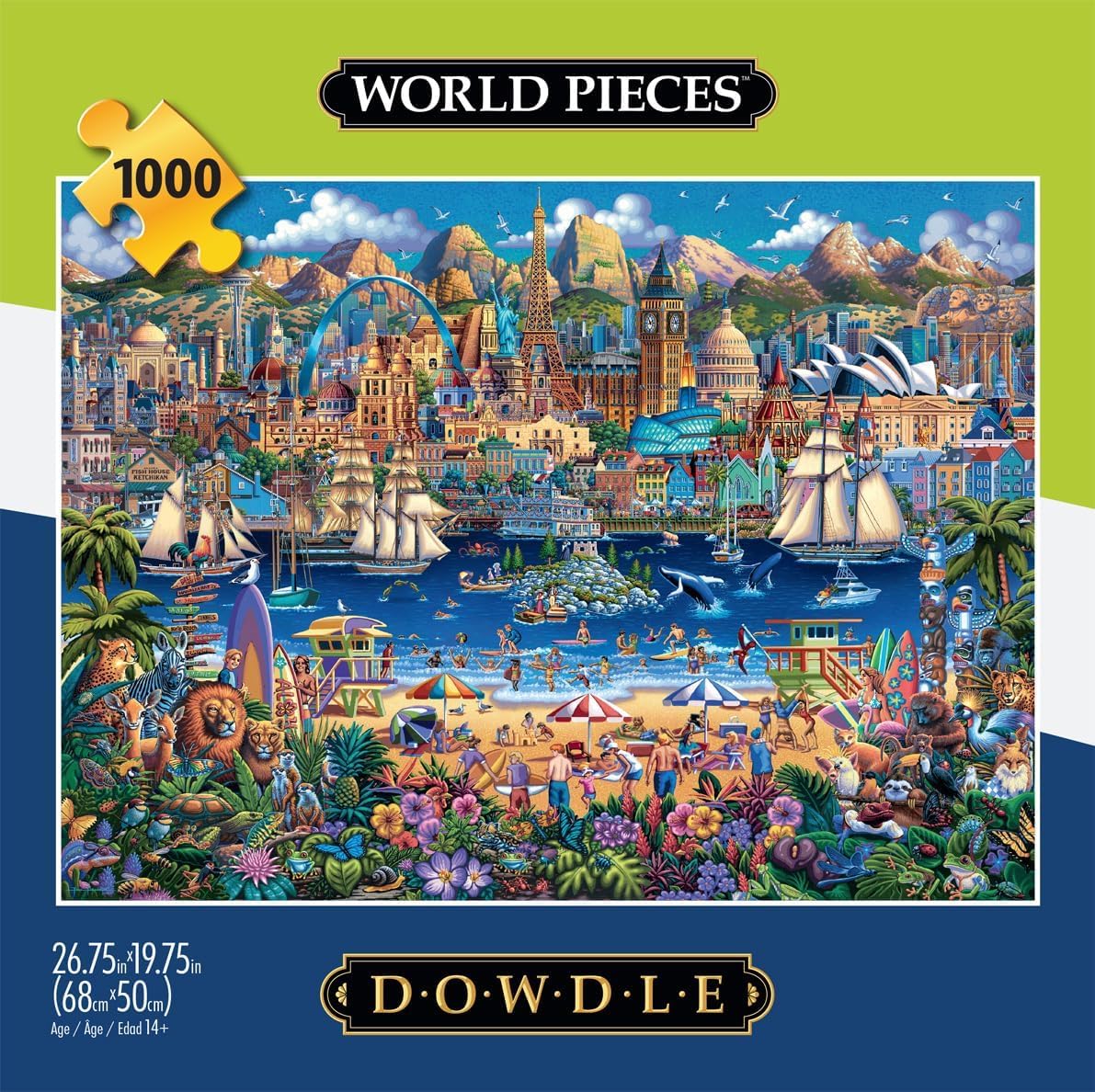 Buffalo Games Dowdle World Pieces 1000-Piece Jigsaw Puzzle – Finished 26.75 x 19.75