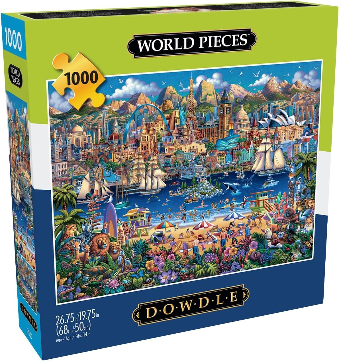 Buffalo Games Dowdle World Pieces 1000-Piece Jigsaw Puzzle – Finished 26.75 x 19.75