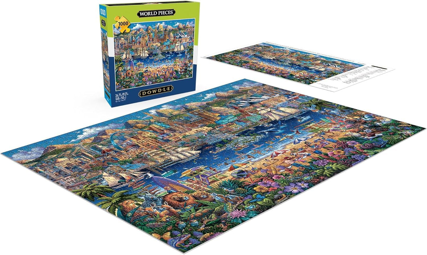 Buffalo Games Dowdle World Pieces 1000-Piece Jigsaw Puzzle – Finished 26.75 x 19.75