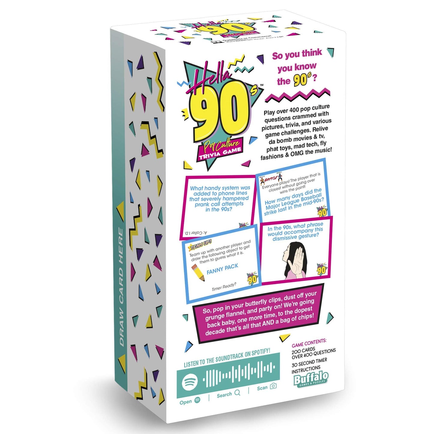 Buffalo Games Hella 90's Pop Culture Trivia Game Brown