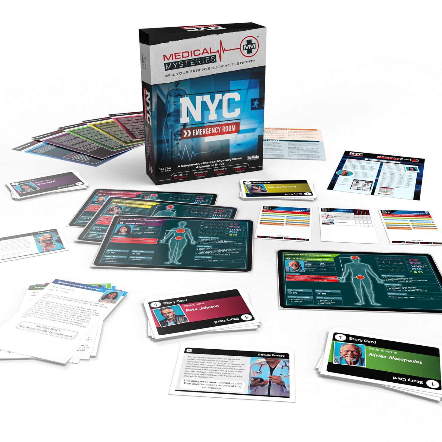 Buffalo Games Medical Mysteries NYC Emergency Room - Cooperative Strategy Game for Adults 14+