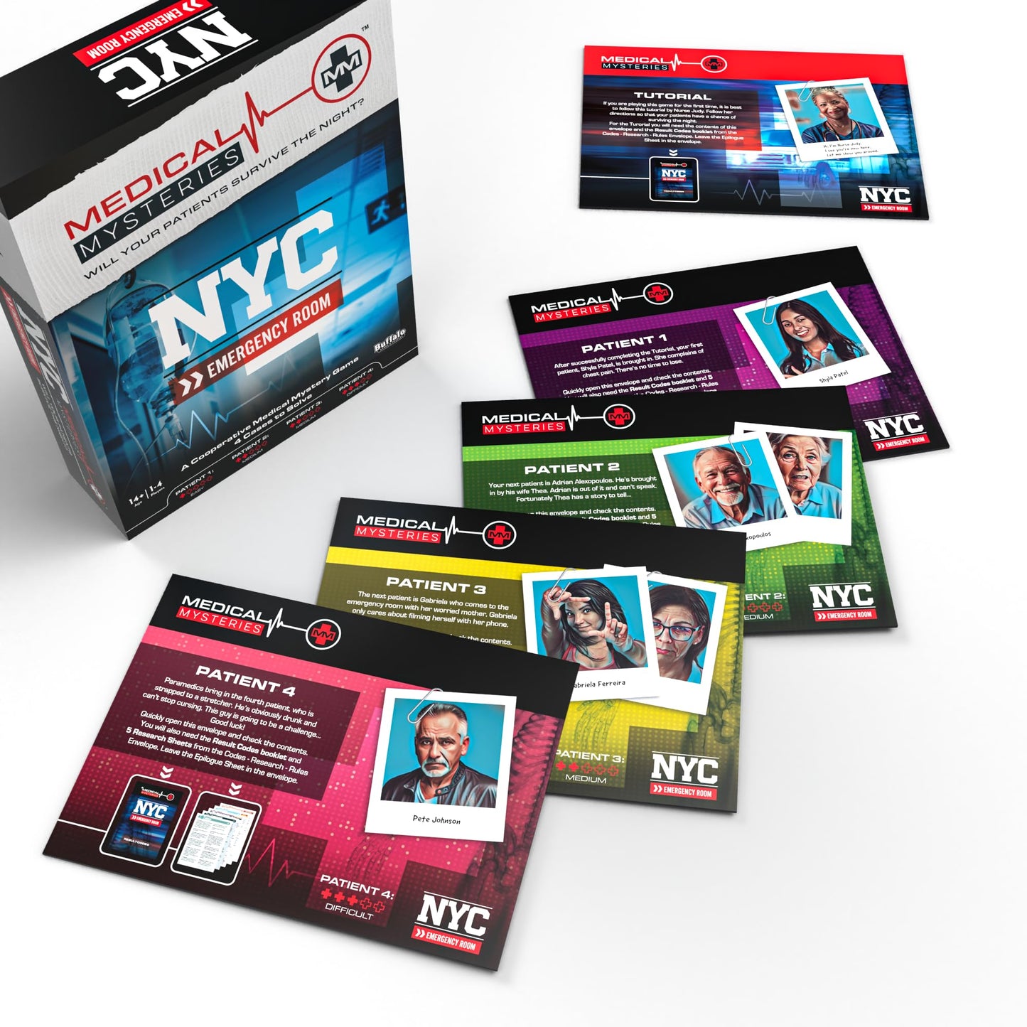 Buffalo Games Medical Mysteries NYC Emergency Room - Cooperative Strategy Game for Adults 14+