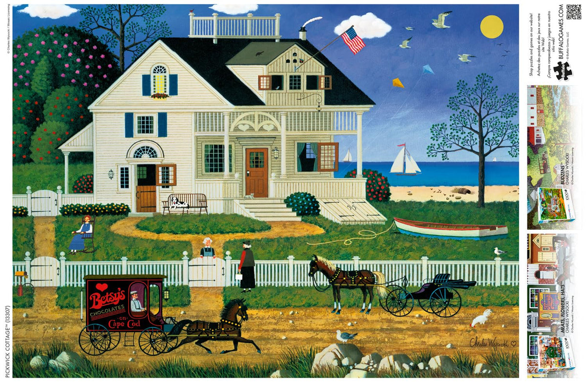 Buffalo Games Charles Wysocki Pickwick Cottage 1000-Piece Puzzle – Finished 26.75 x 19.75
