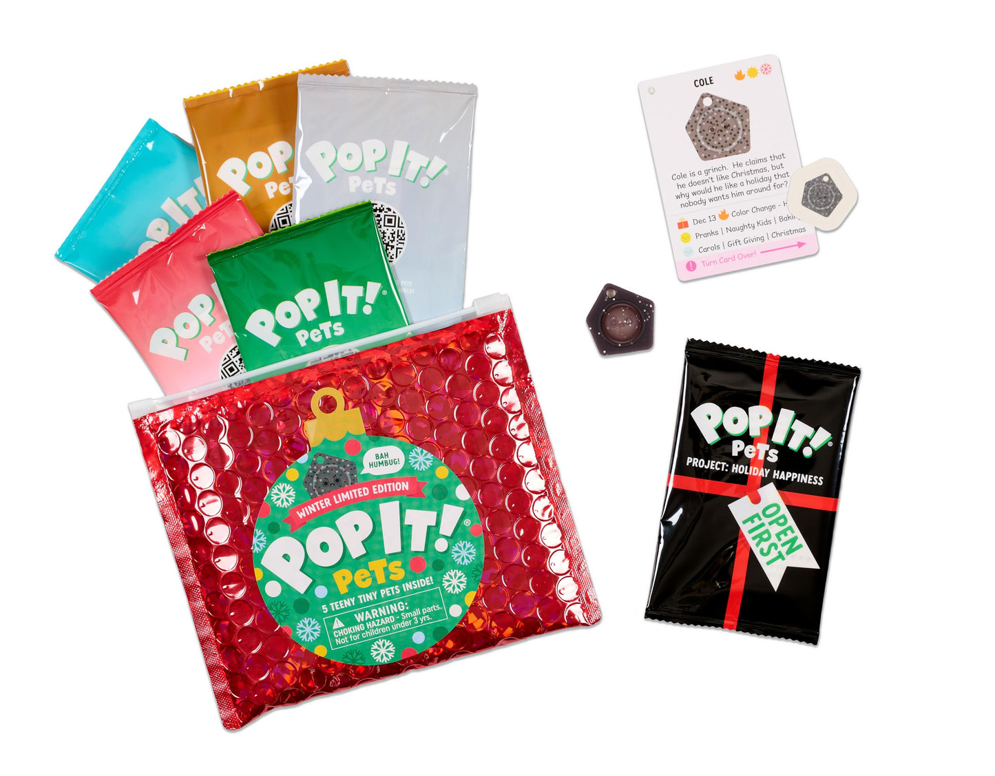 Buffalo Games POP IT Pets Winter Limited Edition - Holiday Mystery Bag with 5 New Pets