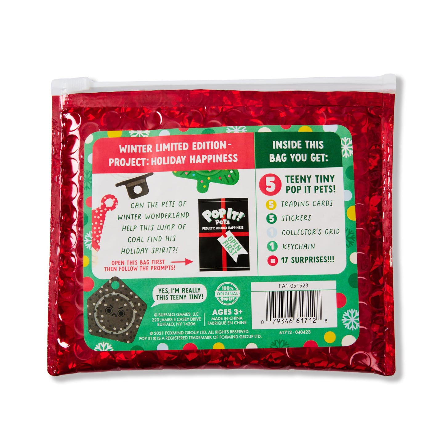 Buffalo Games POP IT Pets Winter Limited Edition - Holiday Mystery Bag with 5 New Pets