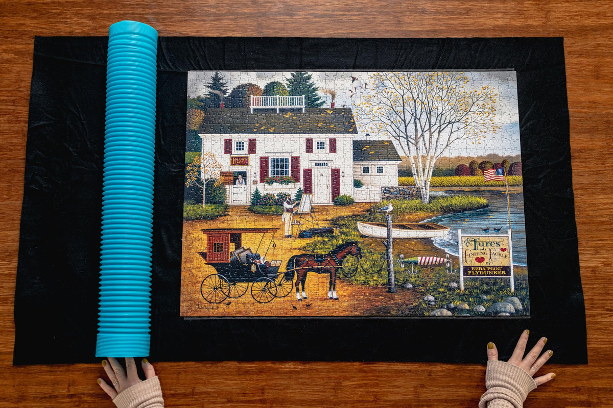 Buffalo Games Roll-Up Puzzle Mat – Puzzle Saver & Assembly Accessory | Expanding Tube, 34.5in, 26x44, Fits Up to 1500 Pieces