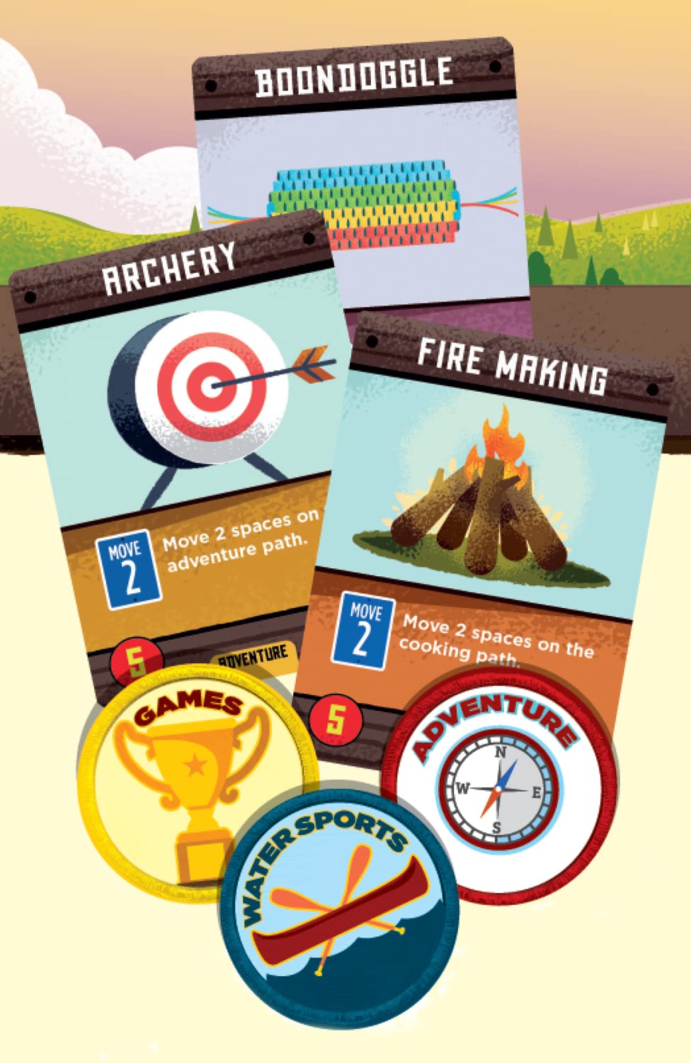 Buffalo Games Summer Camp – Competitive Deck-Building Family Card Game for 2-4 Players