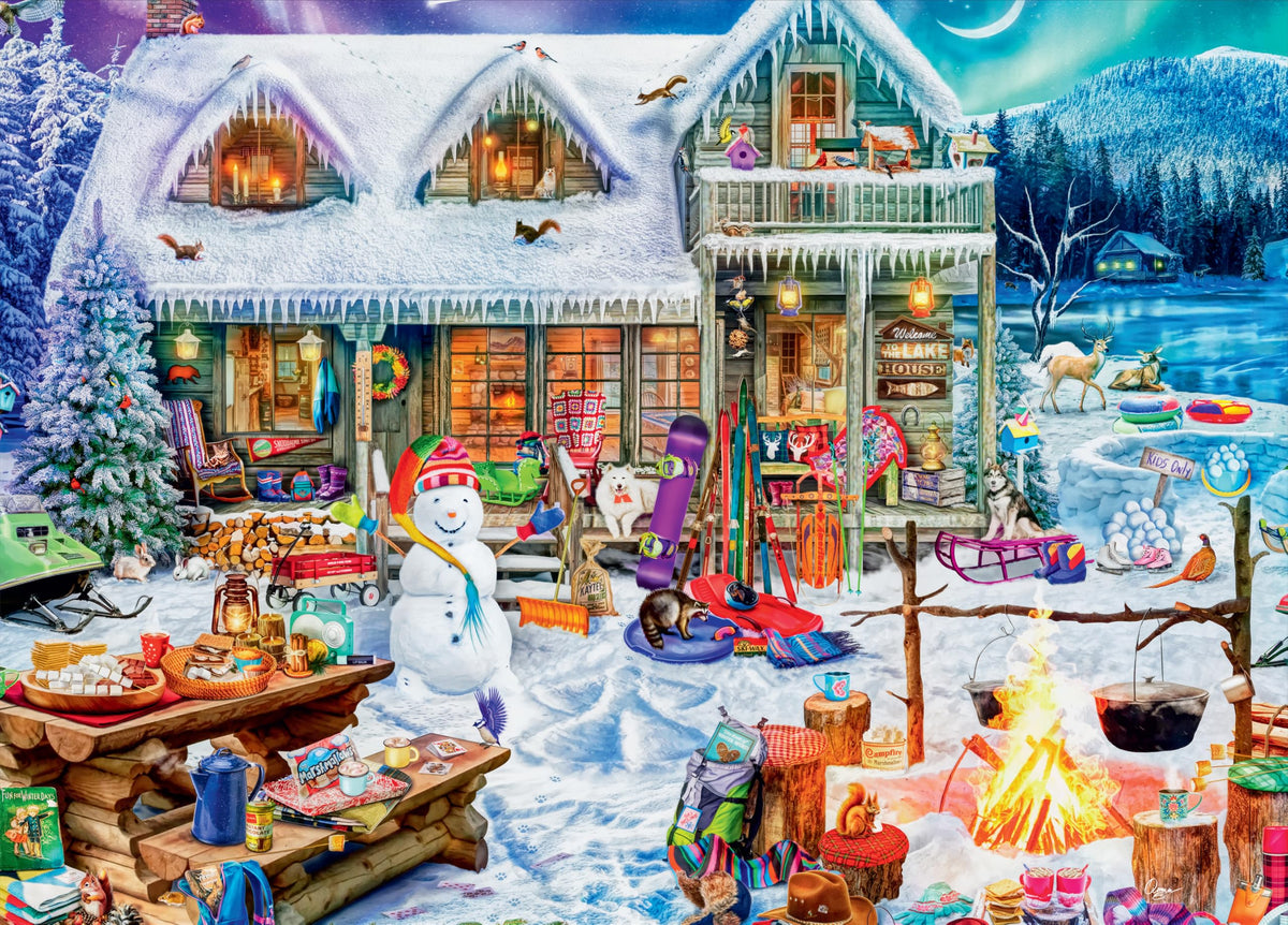 Buffalo Games - Aimee Stewart Winterland Fun 1000-Piece Puzzle in Collectible Tin Case | 26.6 x 19