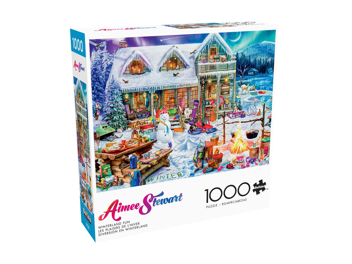 Buffalo Games - Aimee Stewart Winterland Fun 1000-Piece Puzzle | Precision-Cut Pieces & Cozy Winter Scene