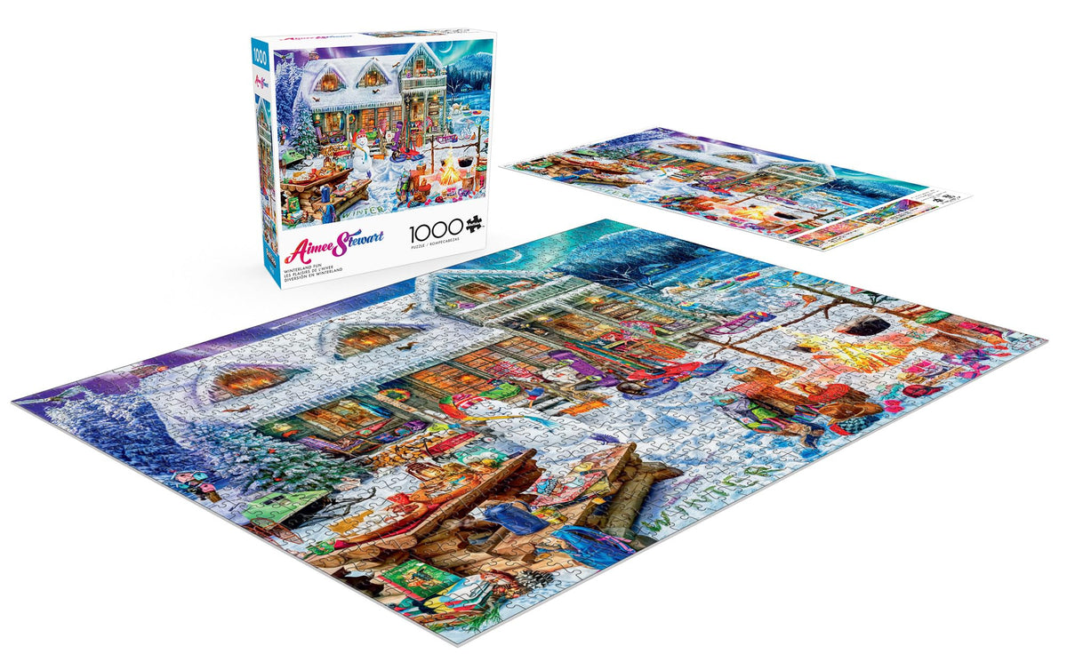 Buffalo Games - Aimee Stewart Winterland Fun 1000-Piece Puzzle | Precision-Cut Pieces & Cozy Winter Scene