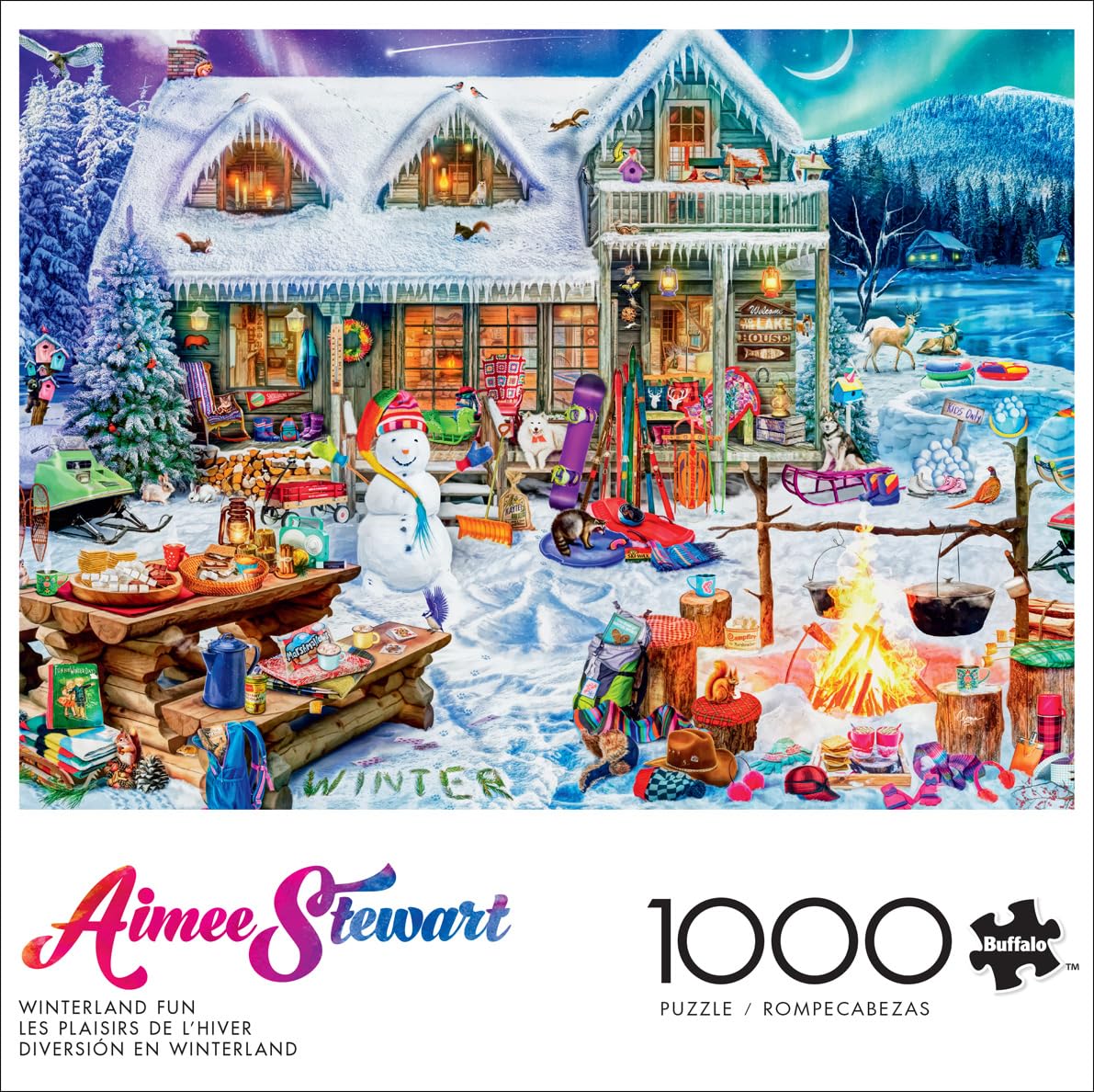 Buffalo Games - Aimee Stewart Winterland Fun 1000-Piece Puzzle | Precision-Cut Pieces & Cozy Winter Scene
