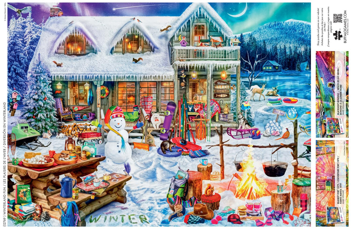 Buffalo Games - Aimee Stewart Winterland Fun 1000-Piece Puzzle | Precision-Cut Pieces & Cozy Winter Scene