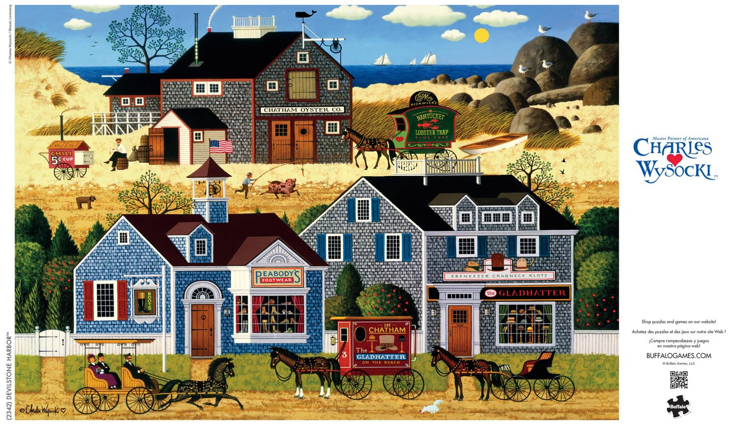 Buffalo Games - Charles Wysocki Devilstone Harbor 2000-Piece Puzzle for Adults | Finished Size 38.5 x 26.5
