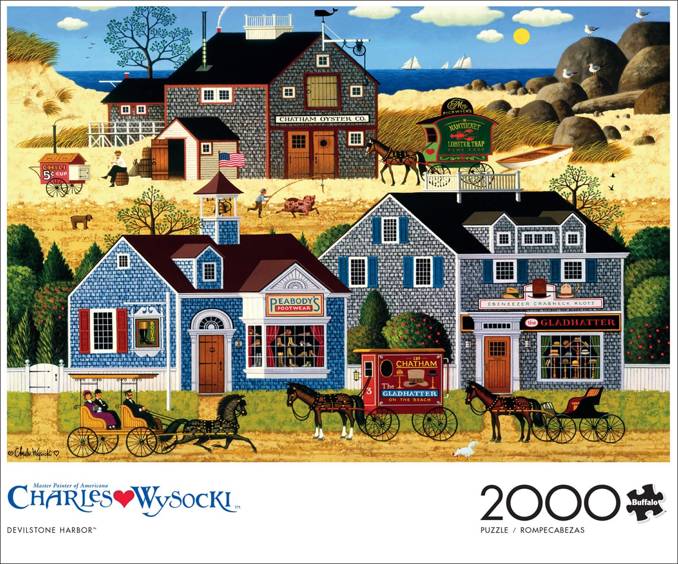Buffalo Games - Charles Wysocki Devilstone Harbor 2000-Piece Puzzle for Adults | Finished Size 38.5 x 26.5