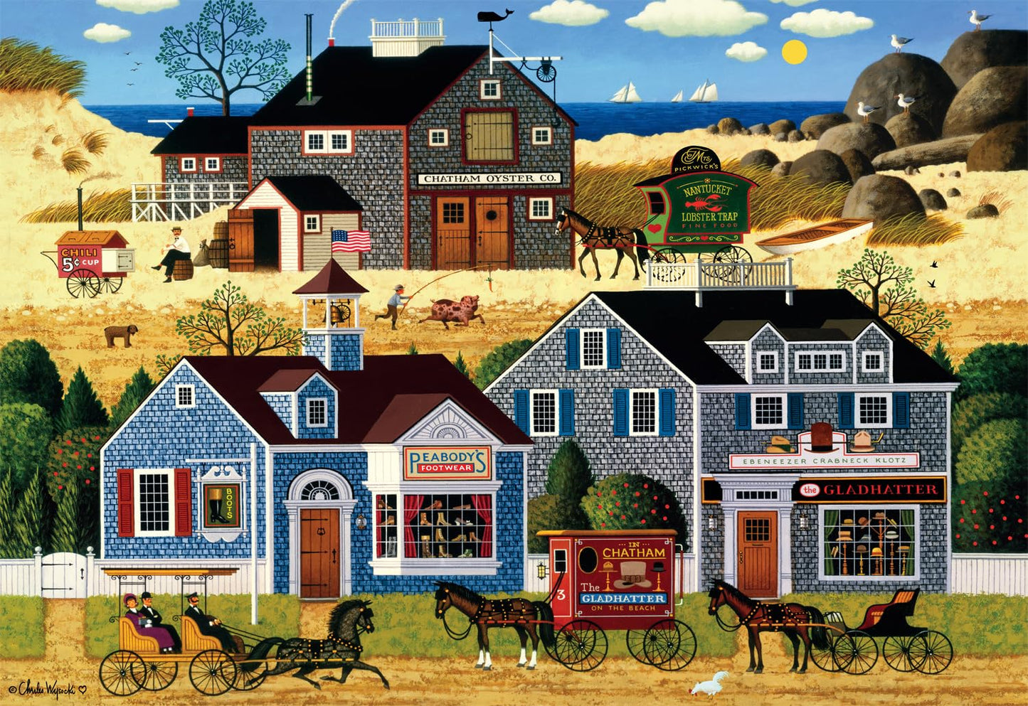 Buffalo Games - Charles Wysocki Devilstone Harbor 2000-Piece Puzzle for Adults | Finished Size 38.5 x 26.5