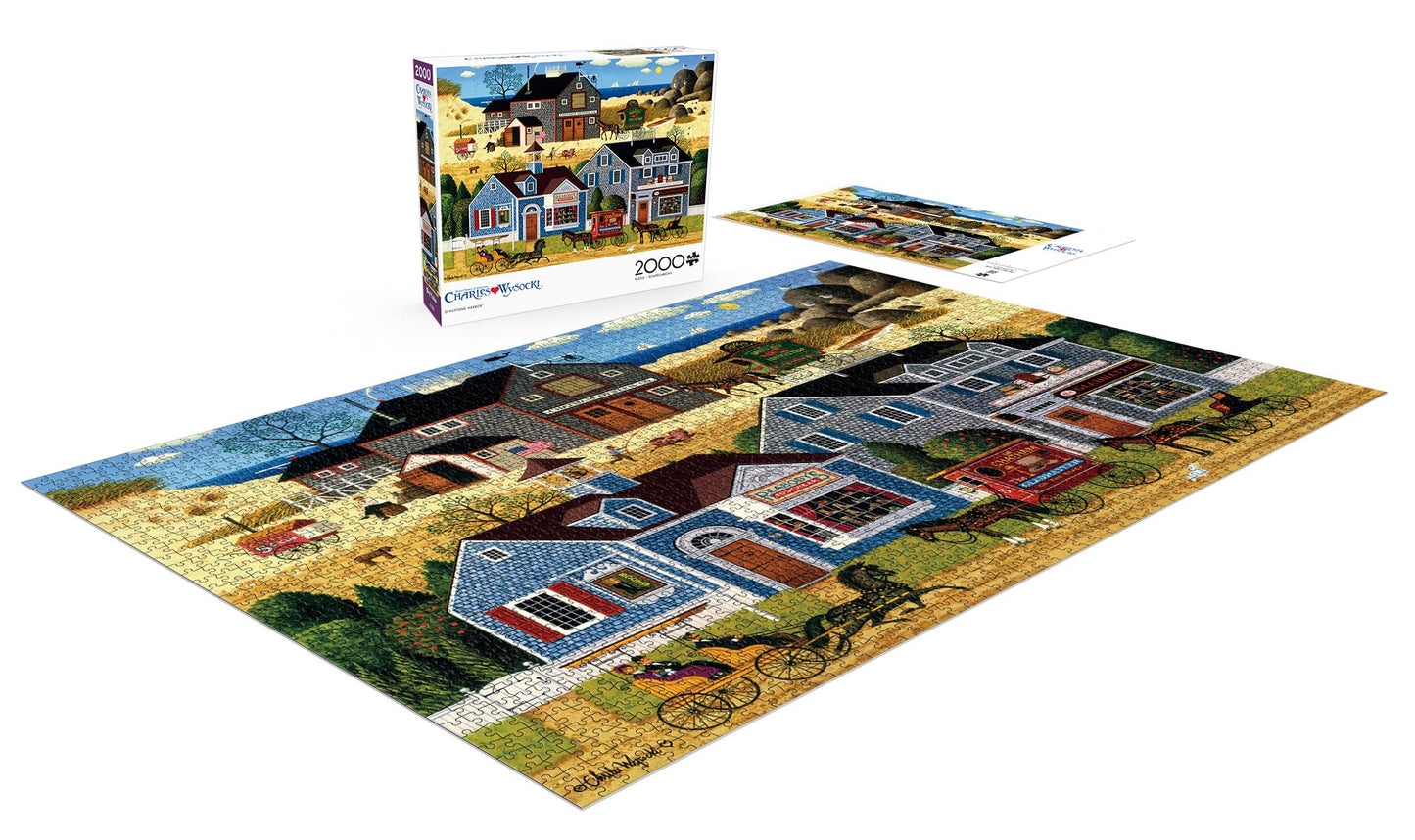 Buffalo Games - Charles Wysocki Devilstone Harbor 2000-Piece Puzzle for Adults | Finished Size 38.5 x 26.5