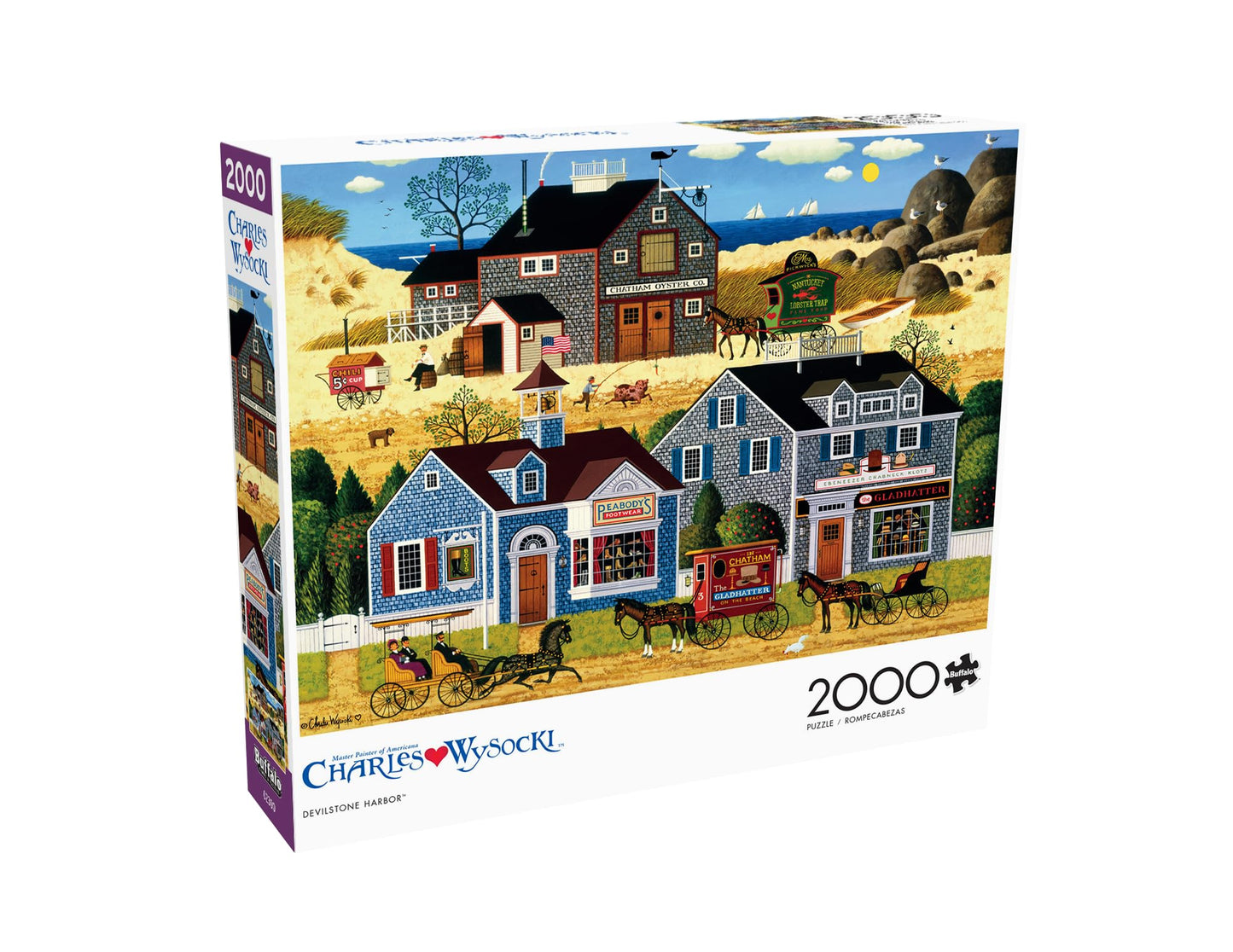 Buffalo Games - Charles Wysocki Devilstone Harbor 2000-Piece Puzzle for Adults | Finished Size 38.5 x 26.5