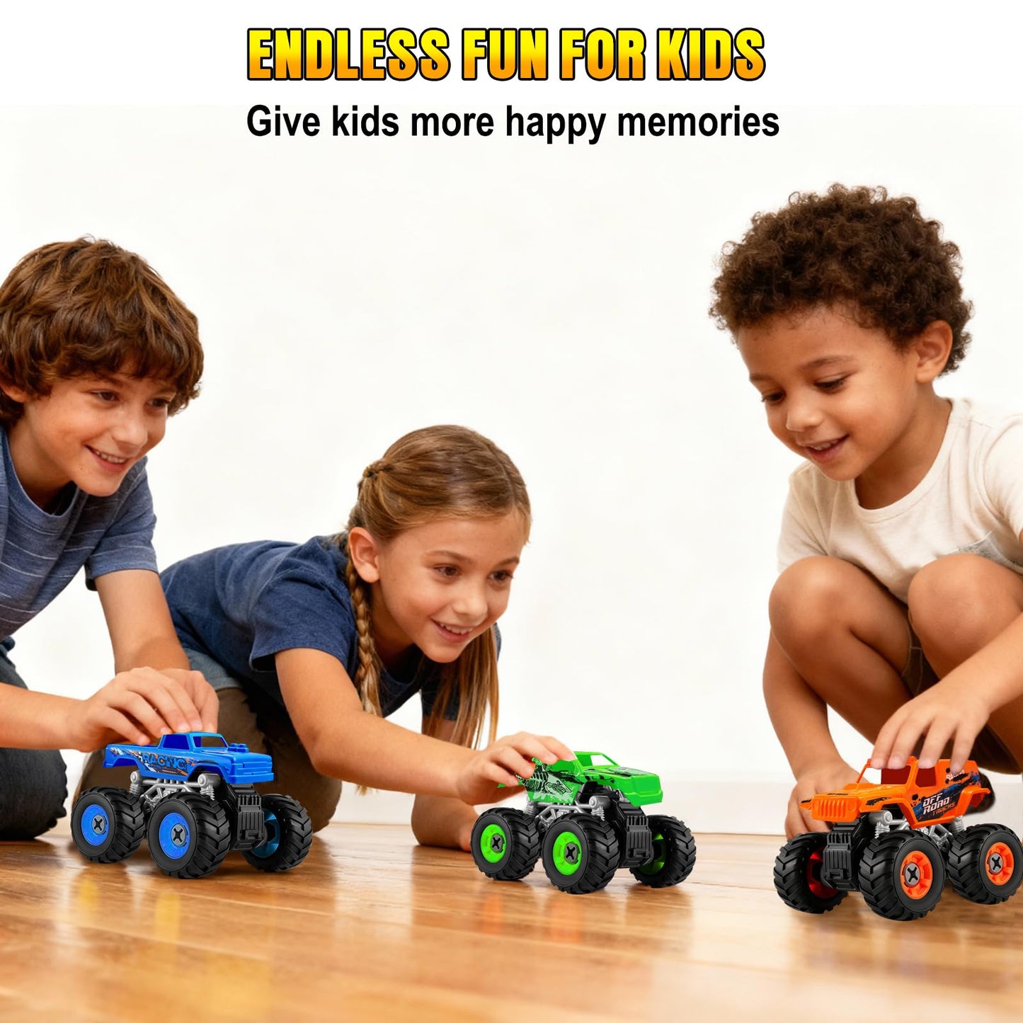 Bugrtarey Take Apart Monster Truck Toys – STEM Building Set for 3–8 Year Olds