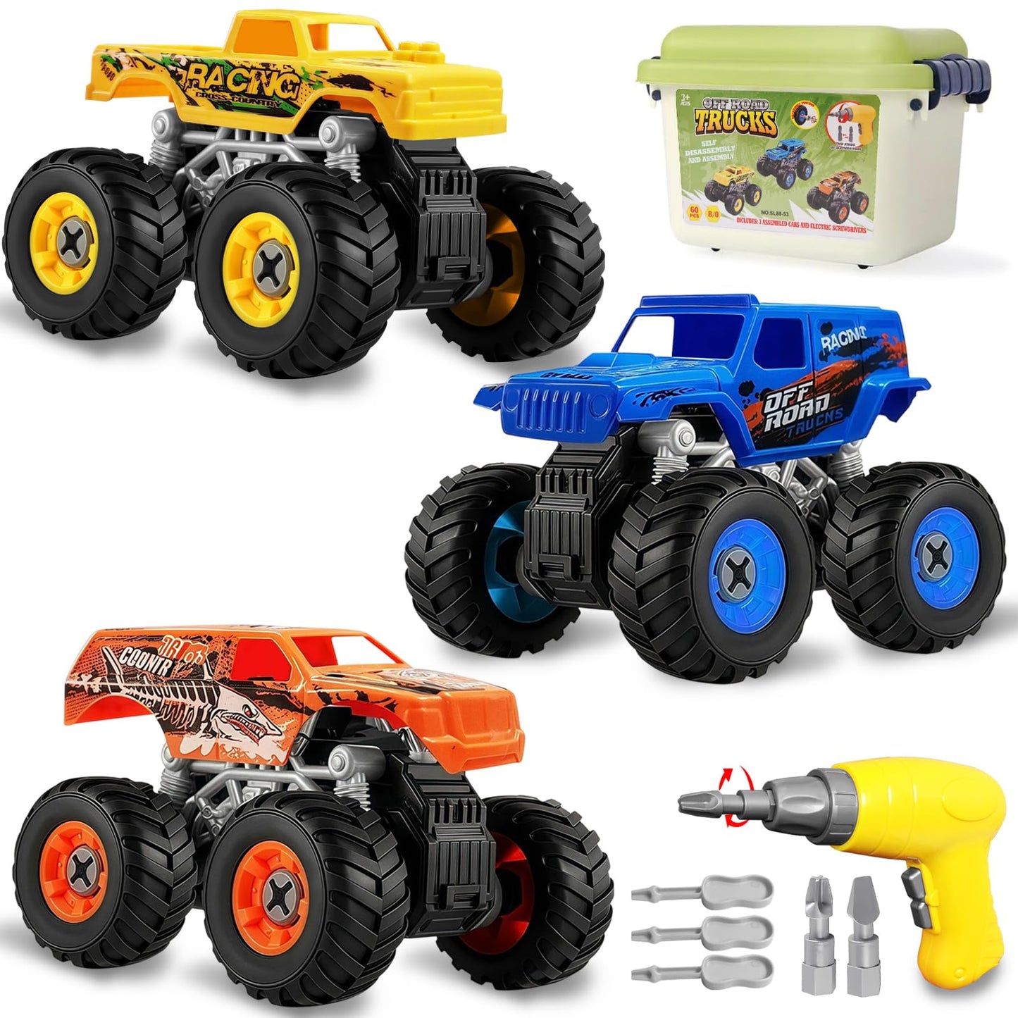 Bugrtarey Take Apart Monster Truck Toys for Kids 3-8 – STEM Building Set