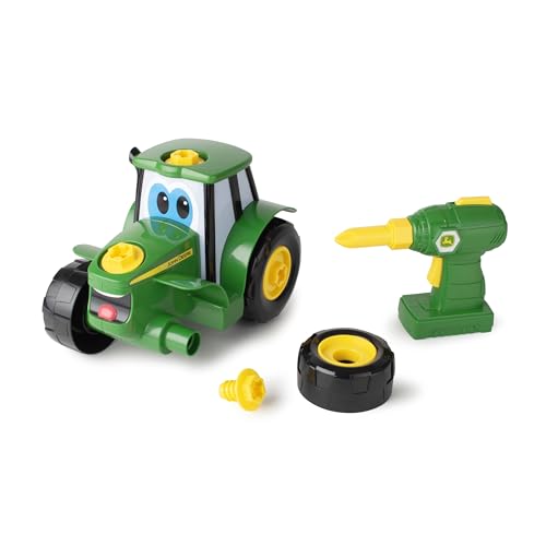 BUILD-A-BUDDY John Deere Tractor Toy & Drill — STEM Take-Apart Toy for Toddlers 3+