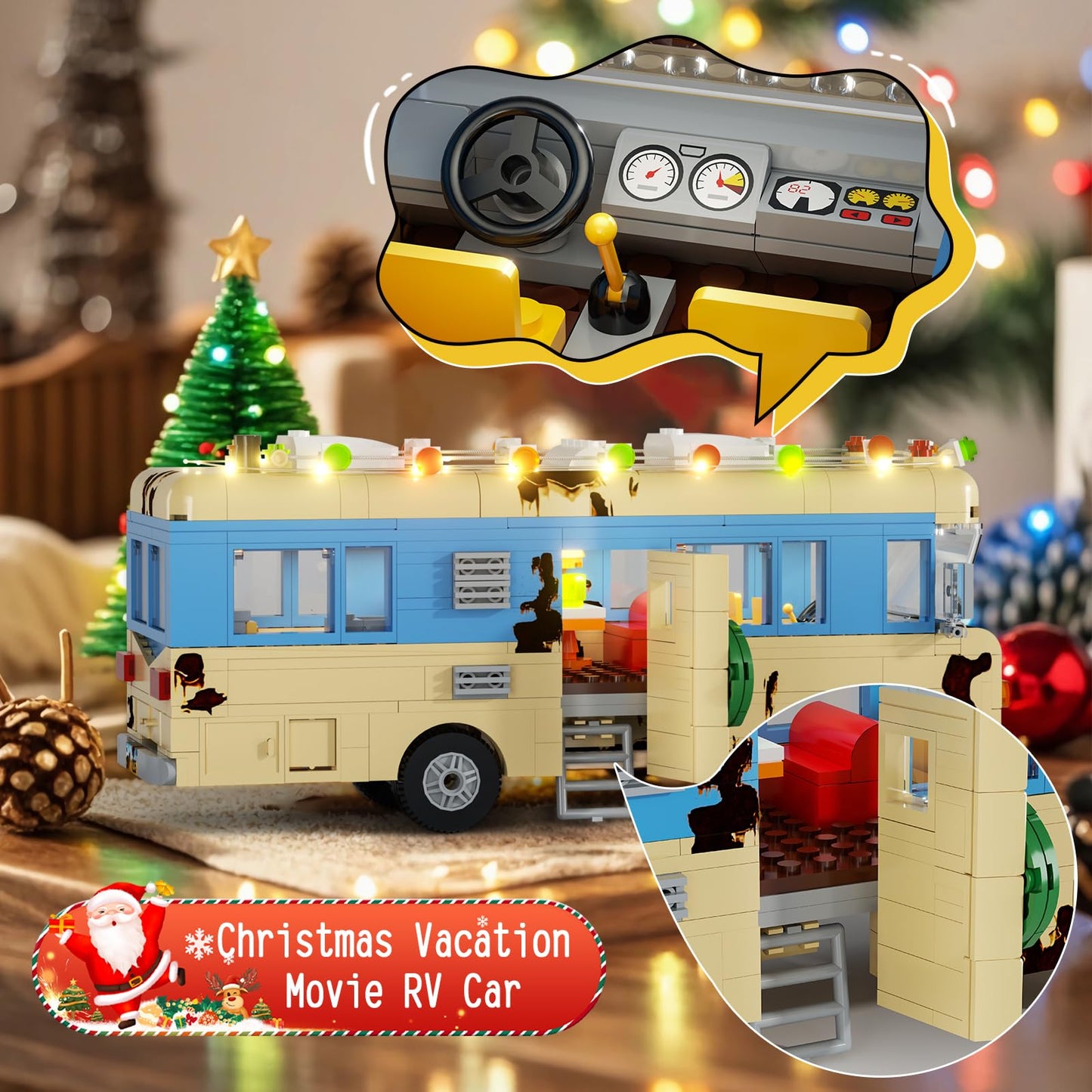 BUILDIFY Christmas Vacation RV Building Blocks – Eddie's Snow Camper Van 576PCS