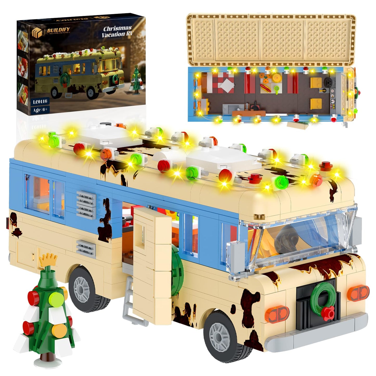BUILDIFY Christmas Vacation RV Building Blocks – Eddie's Snow Camper Van 576PCS