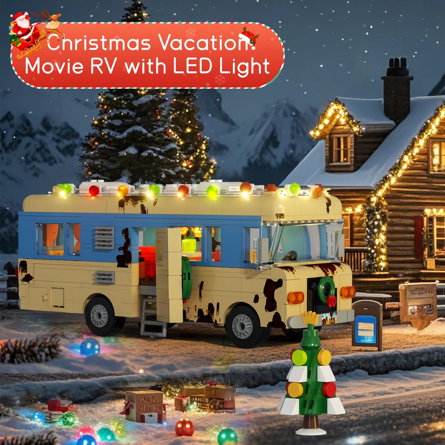 BUILDIFY Christmas Vacation RV Building Blocks – Eddie's Snow Camper Van 576PCS