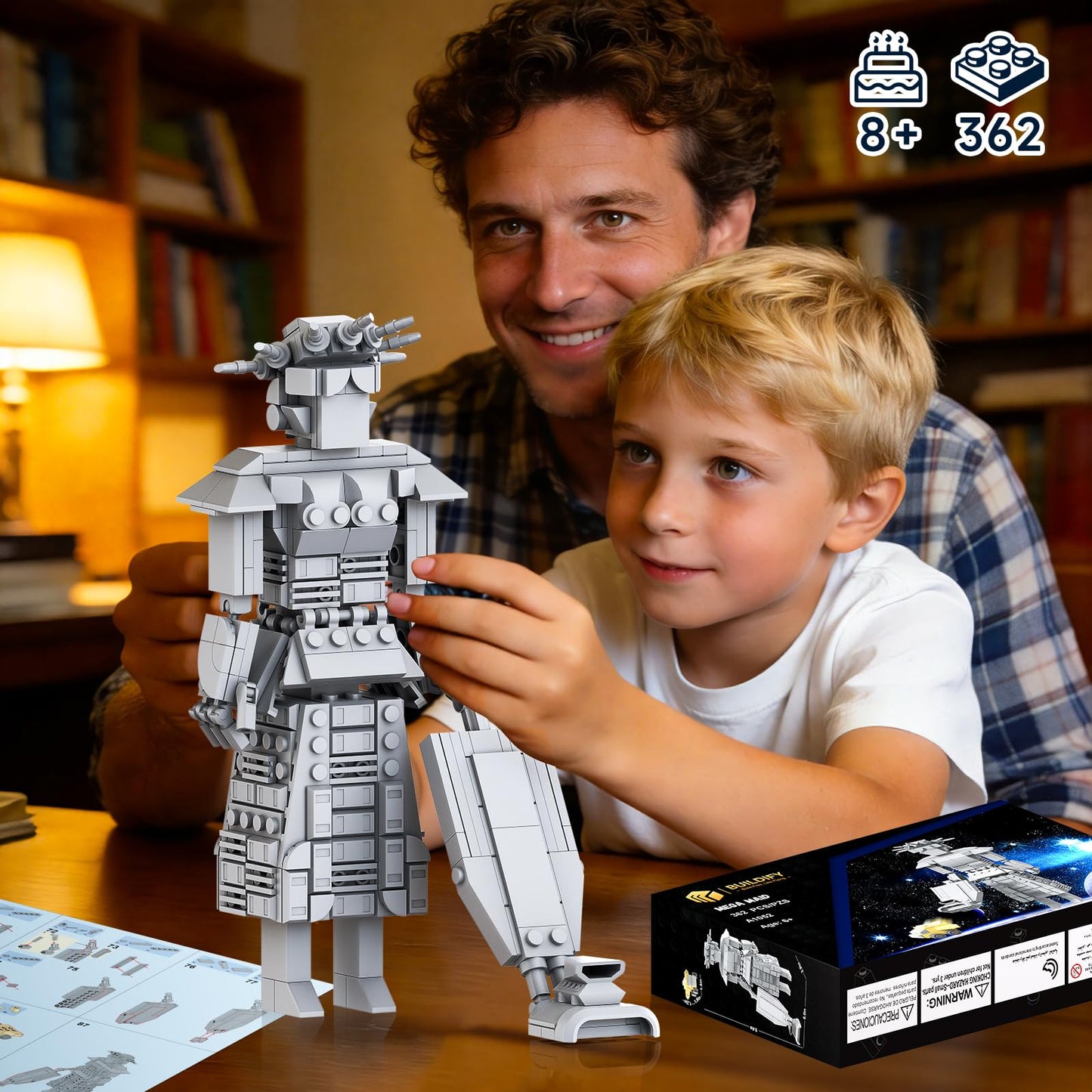 BUILDIFY Mega Maid Spaceball I Creative Building Set with Mini Eagle 5 | Space Robot Model Kit