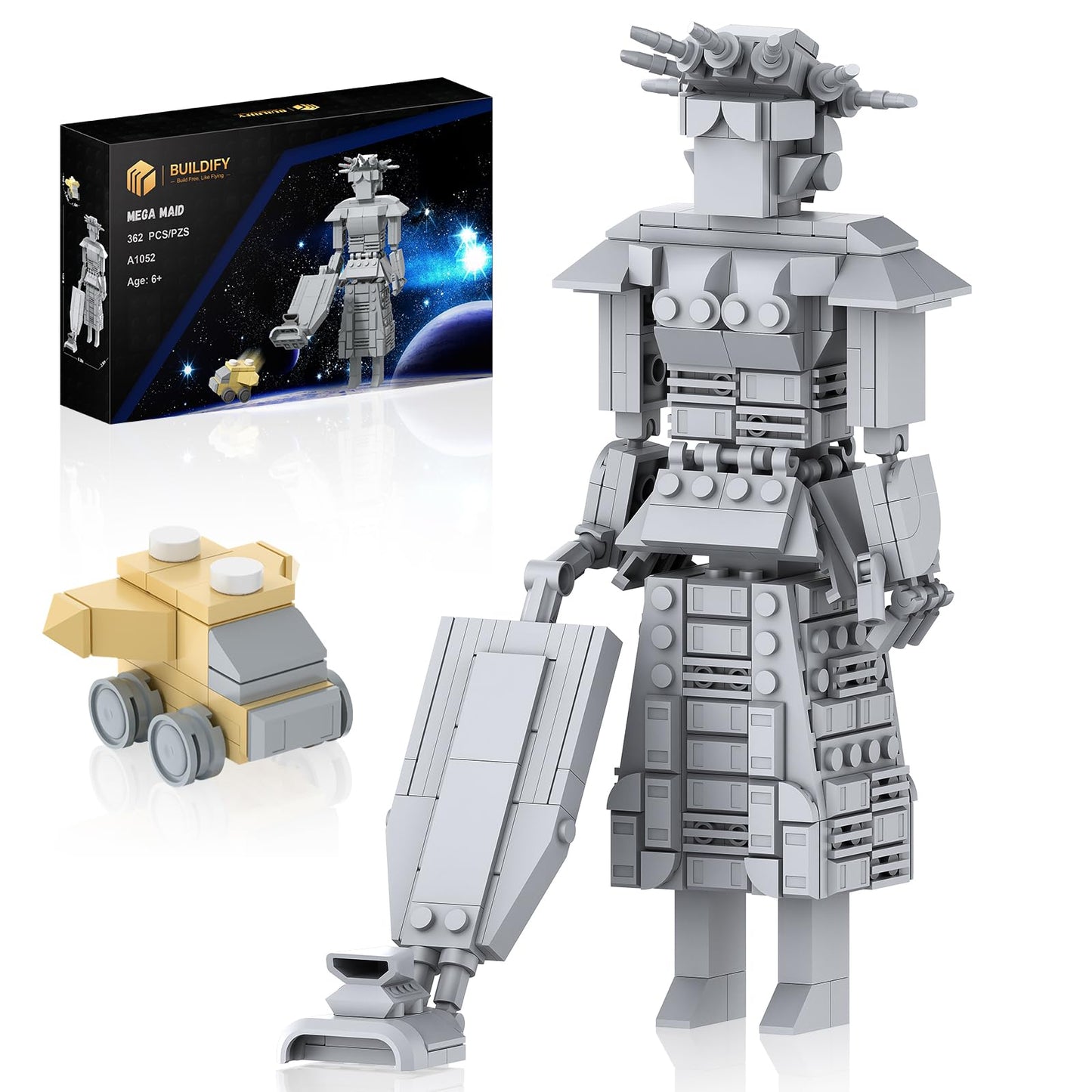 BUILDIFY Mega Maid Spaceball I Creative Building Set with Mini Eagle 5 | Space Robot Model Kit