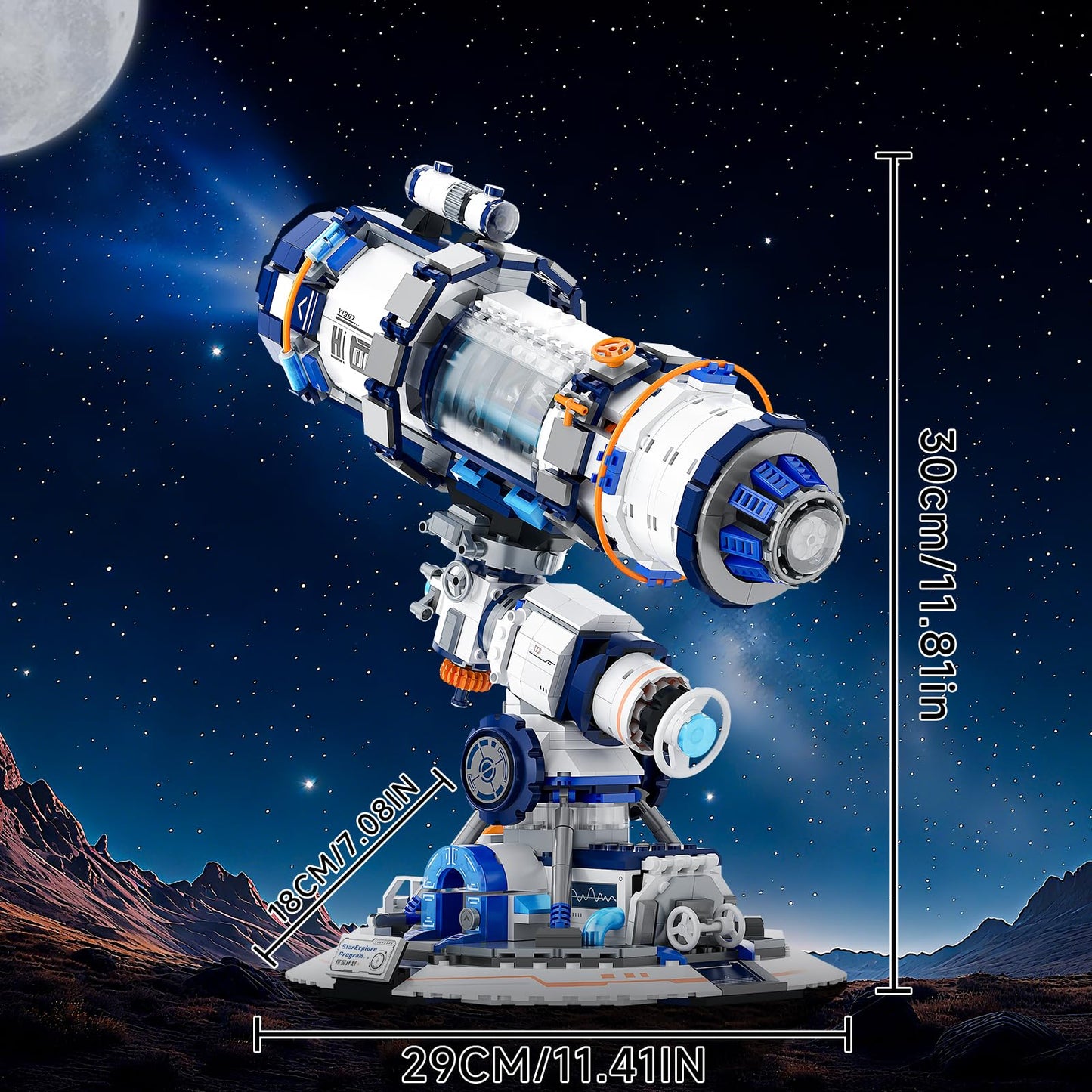 BUILDIFY Space Telescope Building Set – 995-Piece Lighting Model for STEM Play