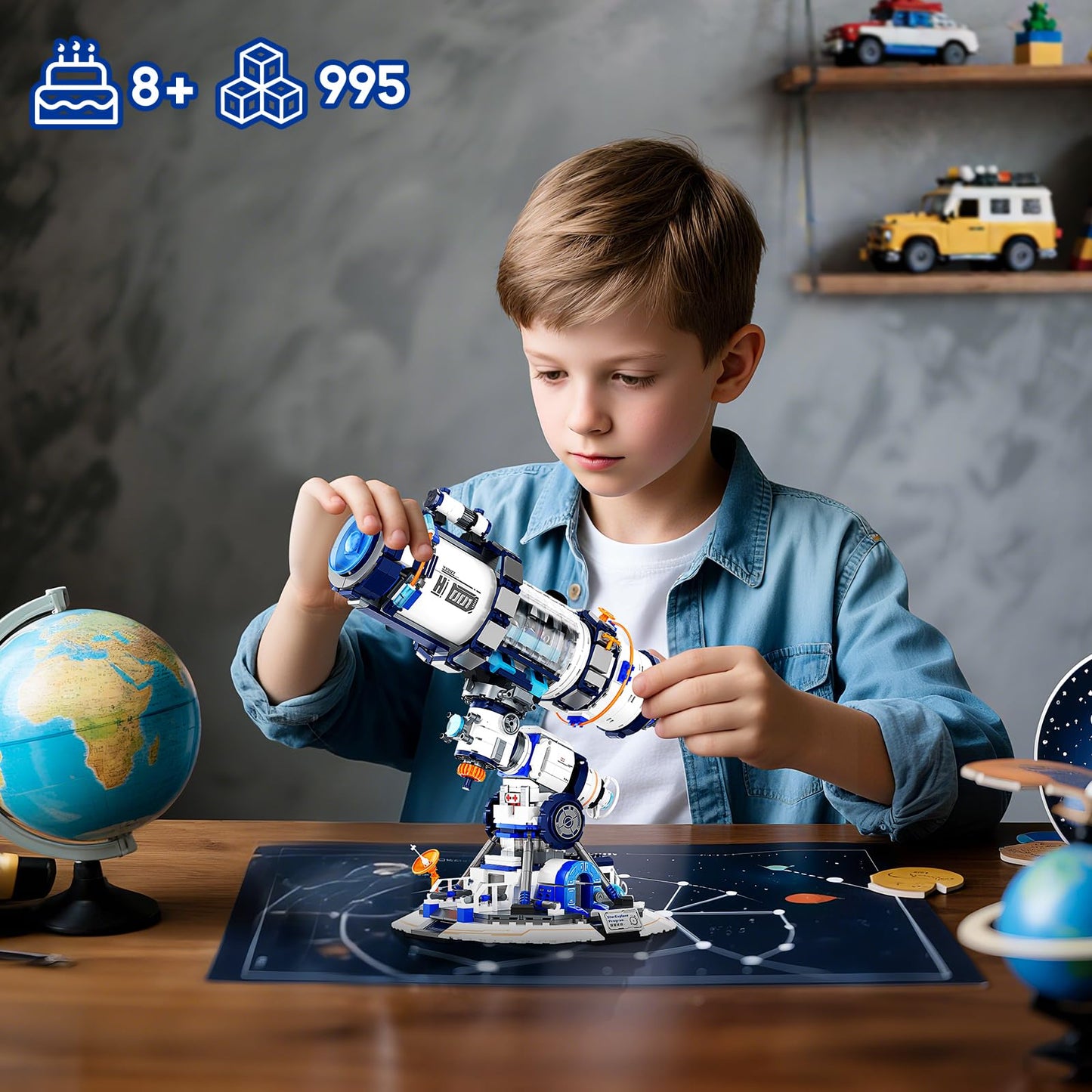 BUILDIFY Space Telescope Building Set – 995-Piece Lighting Model for STEM Play