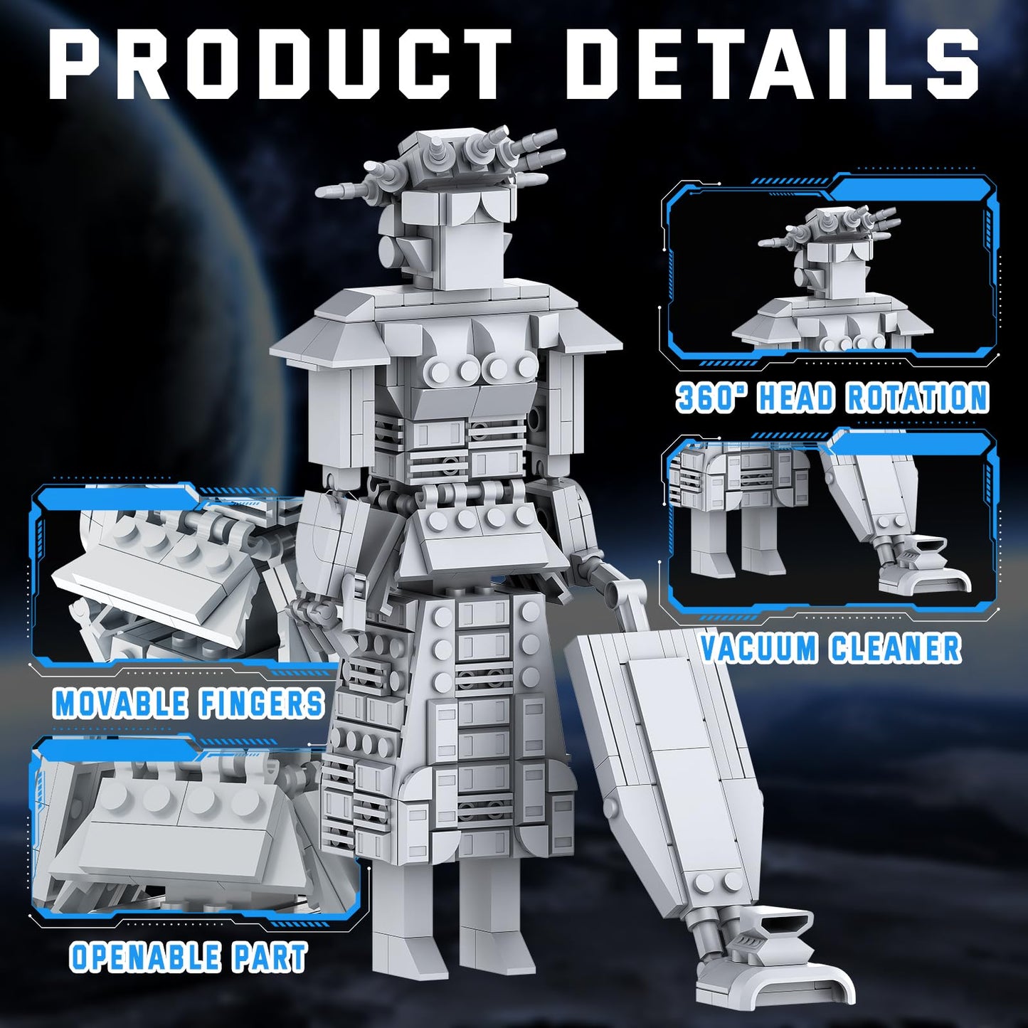 BUILDIFY Mega Maid Spaceball I Creative Building Set with Mini Eagle 5 | Space Robot Model Kit