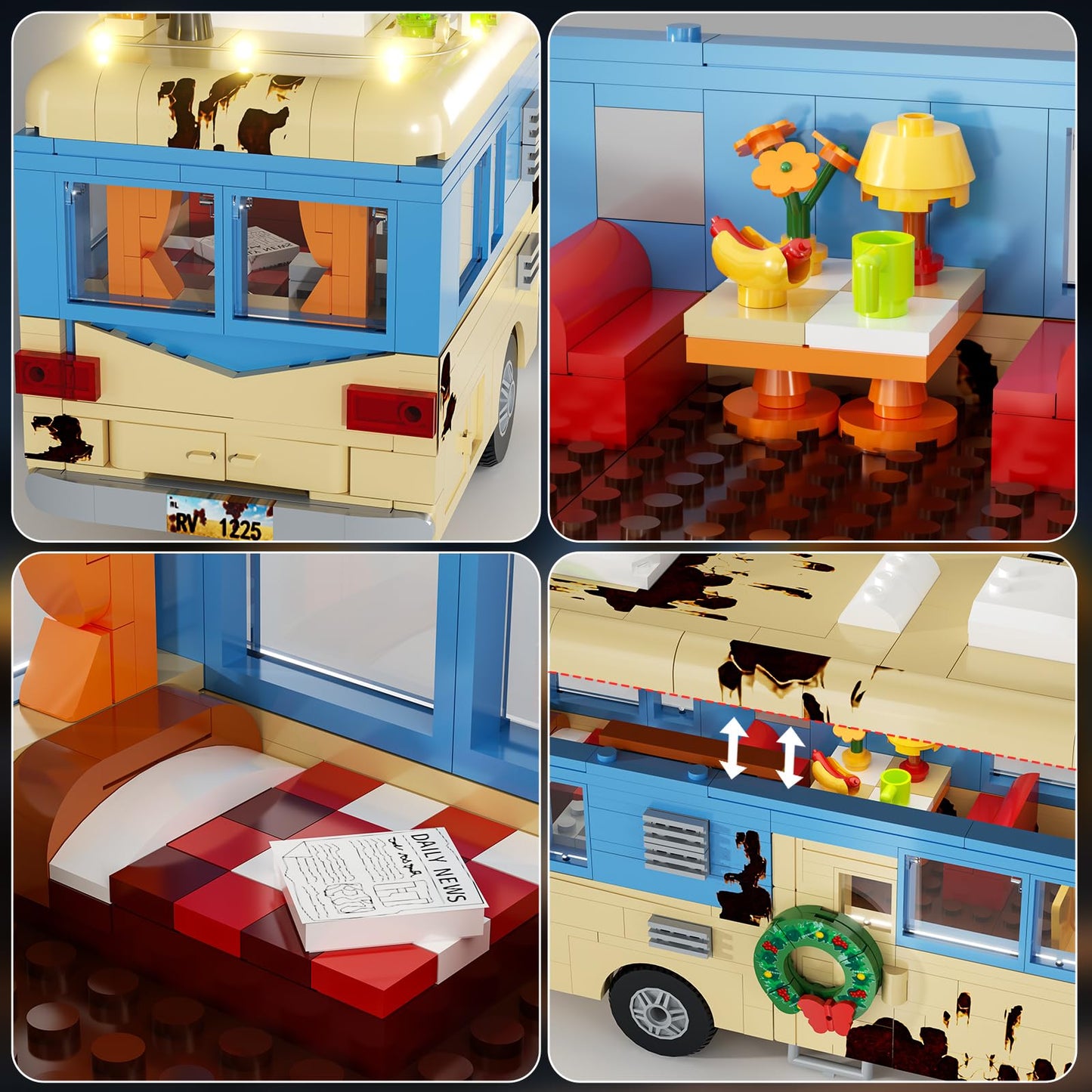 BUILDIFY Christmas Vacation RV Building Blocks – Eddie's Snow Camper Van 576PCS