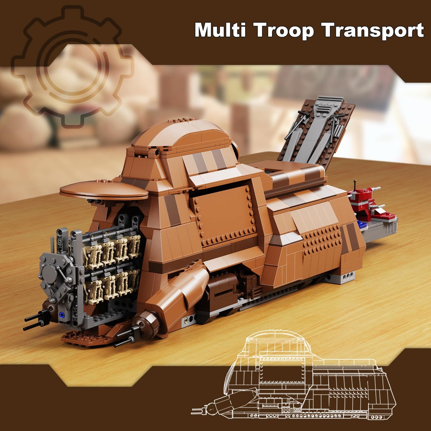 BuildingBoat Battle Trade Federation Droid Ship – 1286-Piece Multi Troop Transport Kit