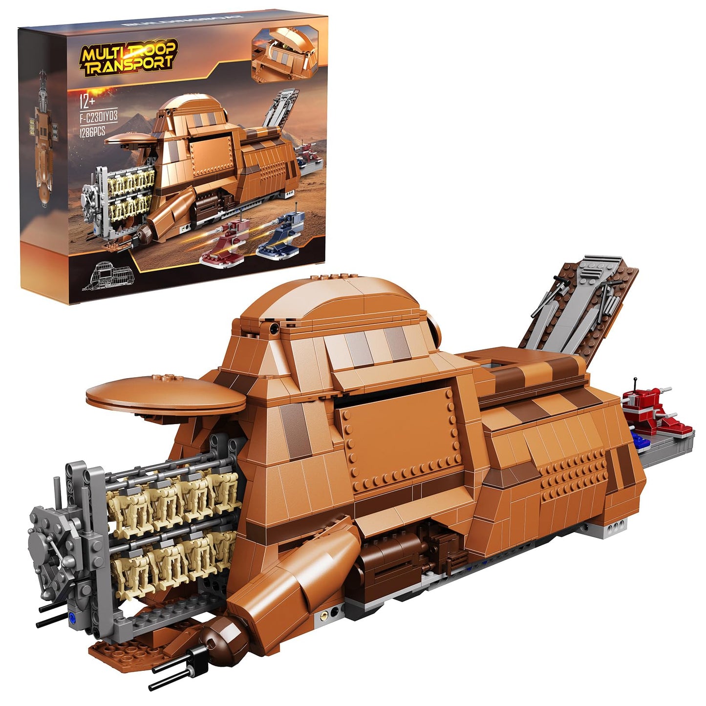 BuildingBoat Battle Trade Federation Droid Ship – 1286-Piece Multi Troop Transport Kit