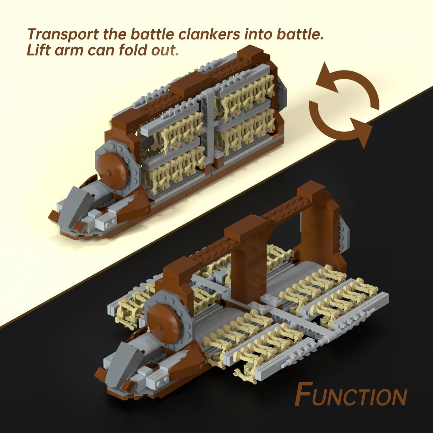 BuildingBoat Battle Army Clone Platoon Attack Craft – 32-Piece Kit + 2 Droidekas
