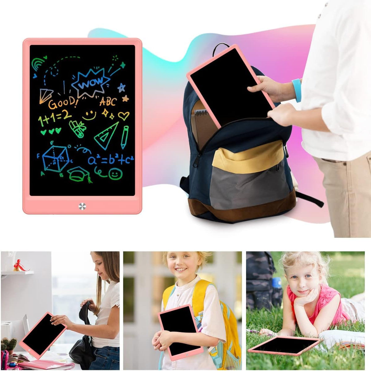 BUKEBU LCD Writing Tablet 10.5-inch Doodle Board | Colorful Drawing Pad for Kids