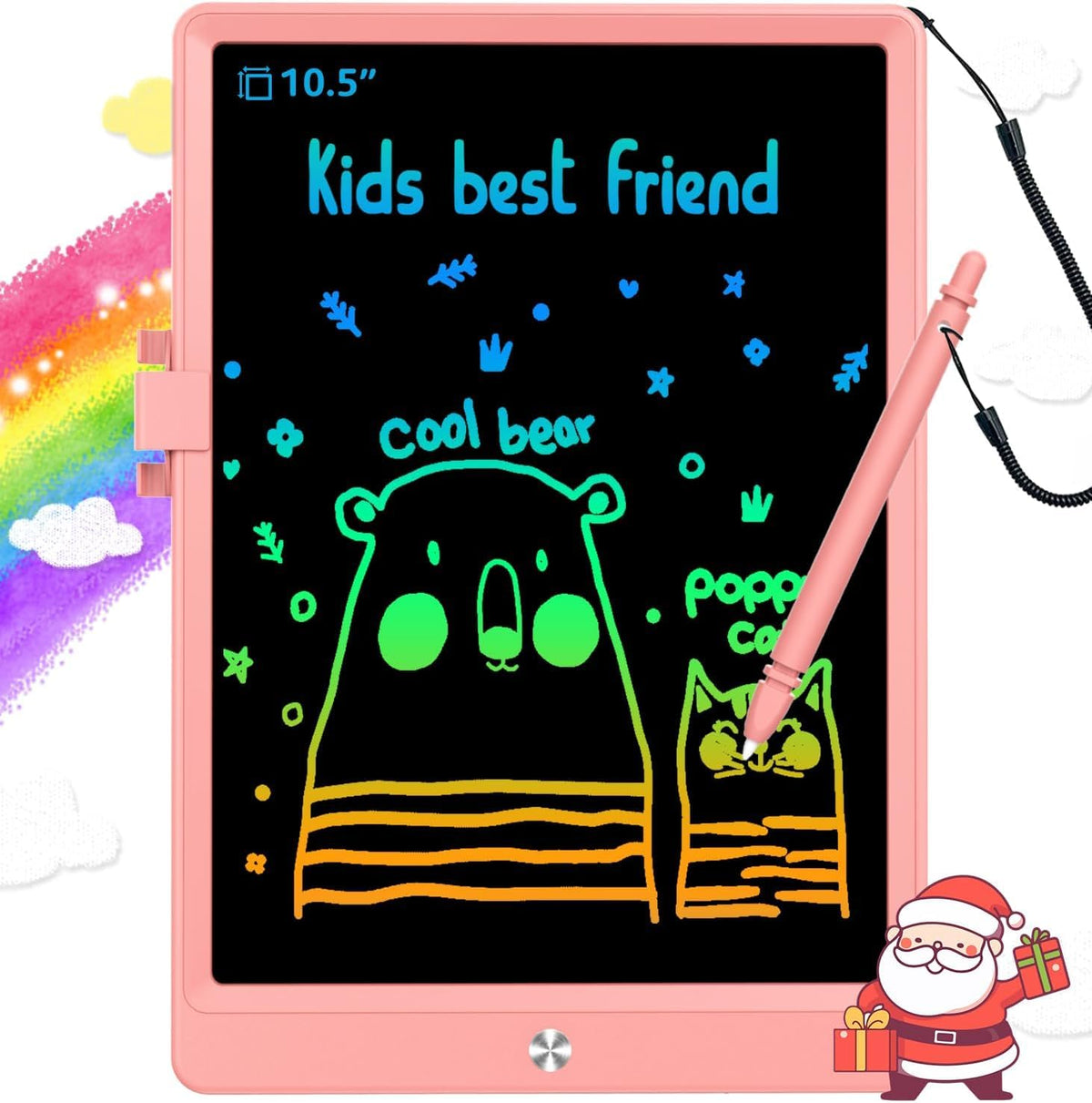 BUKEBU LCD Writing Tablet 10.5-inch Doodle Board | Colorful Drawing Pad for Kids