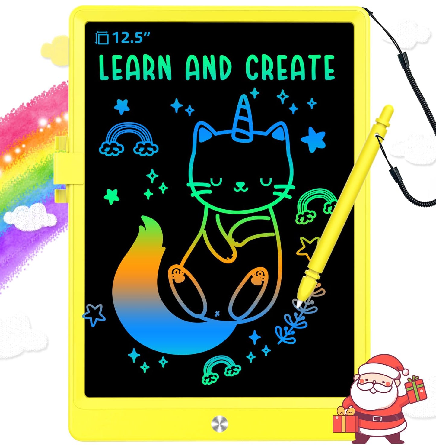 BUKEBU LCD Writing Tablet 12.5-inch Doodle Board for Kids – Yellow