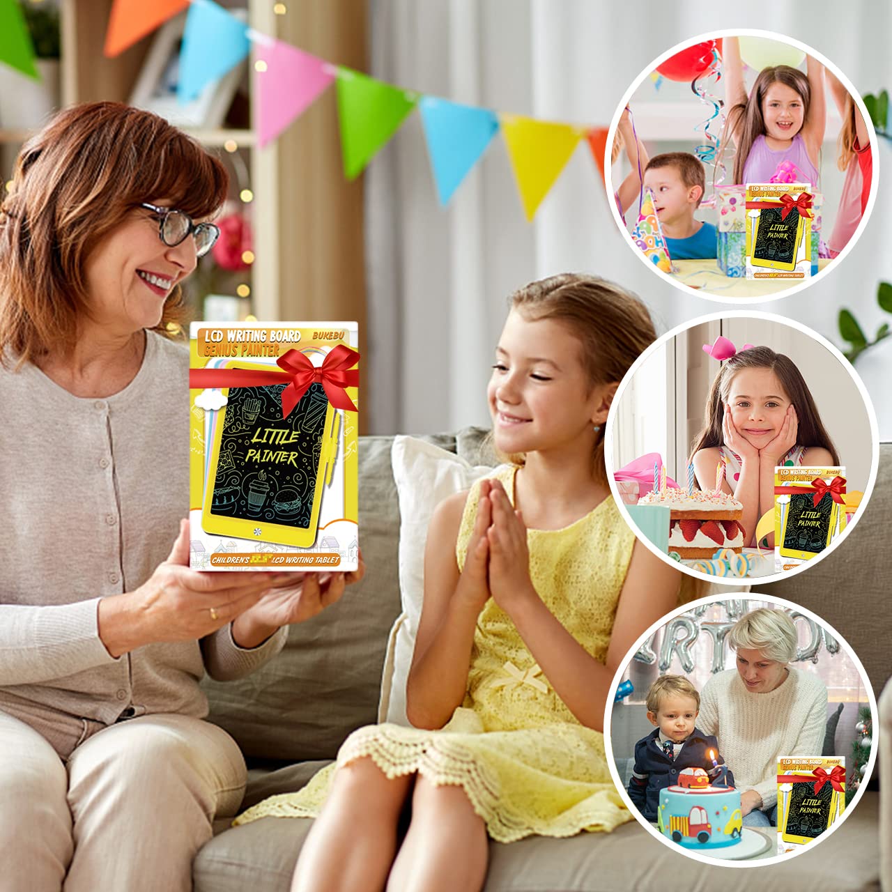 BUKEBU 8.5 Inch LCD Writing Tablet for Kids | Doodle Board 3-6 Years