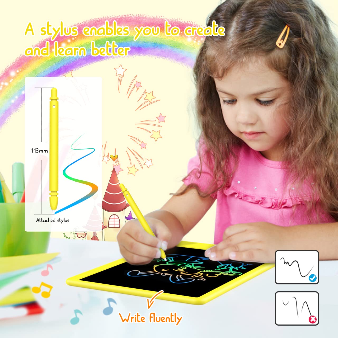 BUKEBU 8.5 Inch LCD Writing Tablet for Kids | Doodle Board 3-6 Years