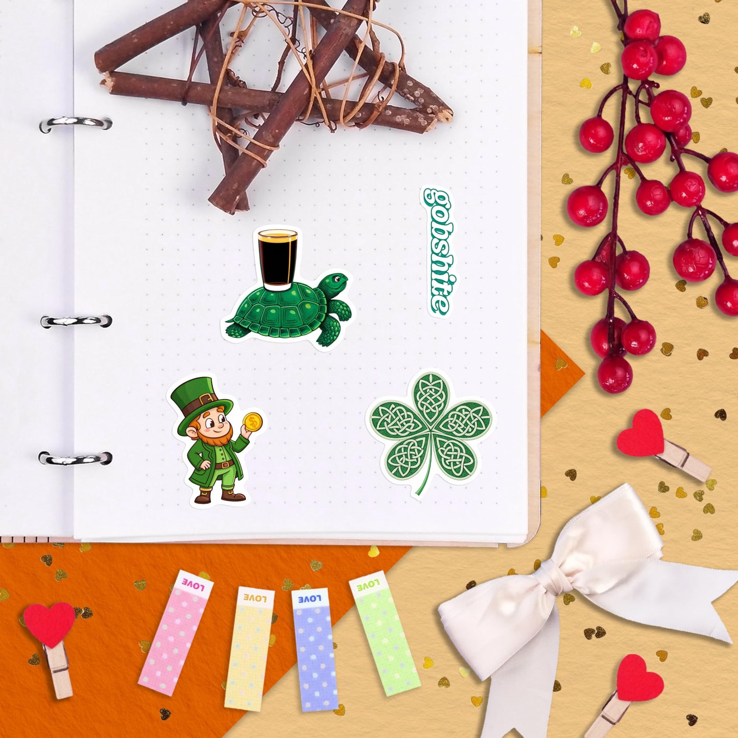 BulbaCraft 100Pcs Ireland Stickers – Irish Decals for Water Bottles, Luggage & Scrapbooking