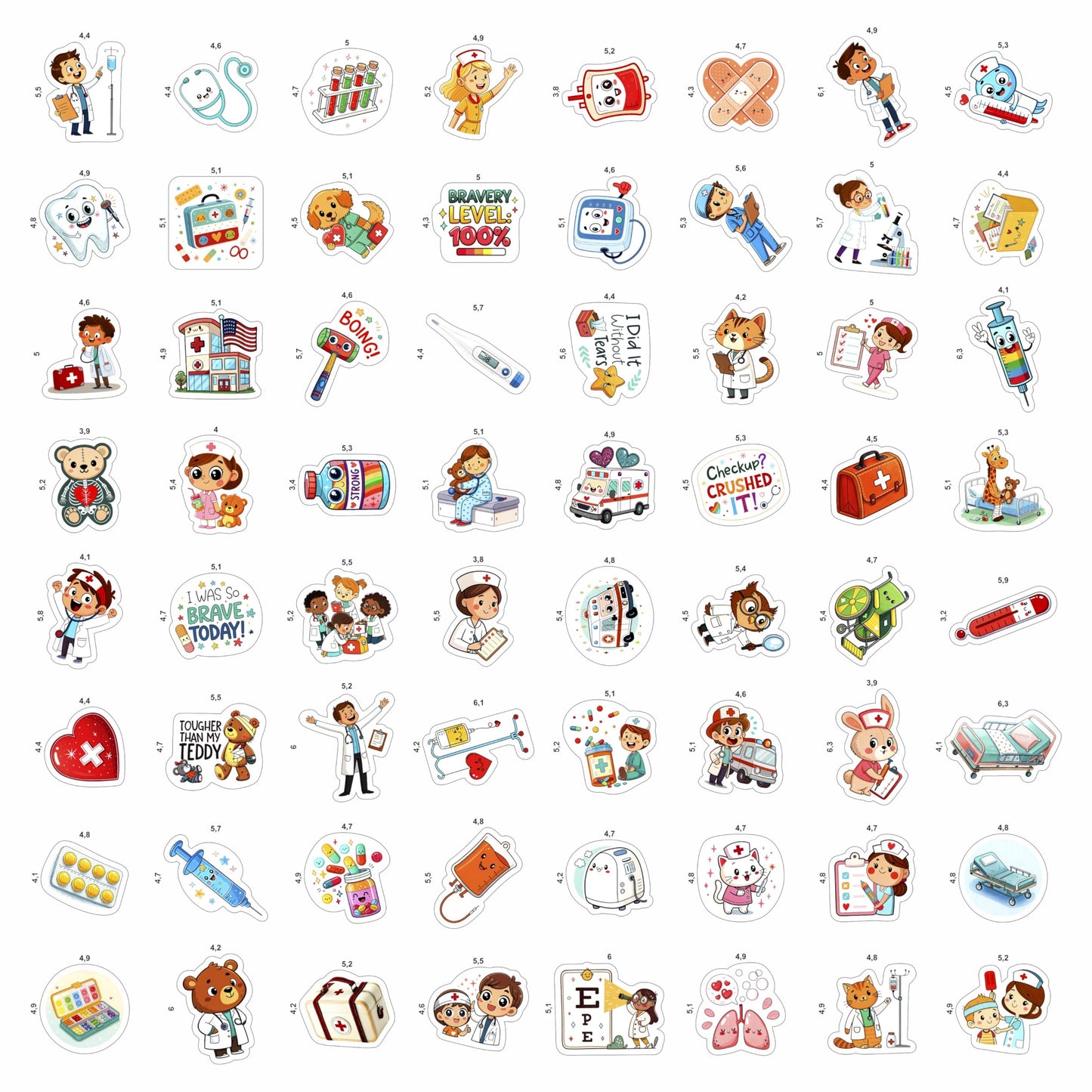 BulbaCraft 100Pcs Doctor Stickers – Medical Stickers & Party Decor, Gift for Women & Men