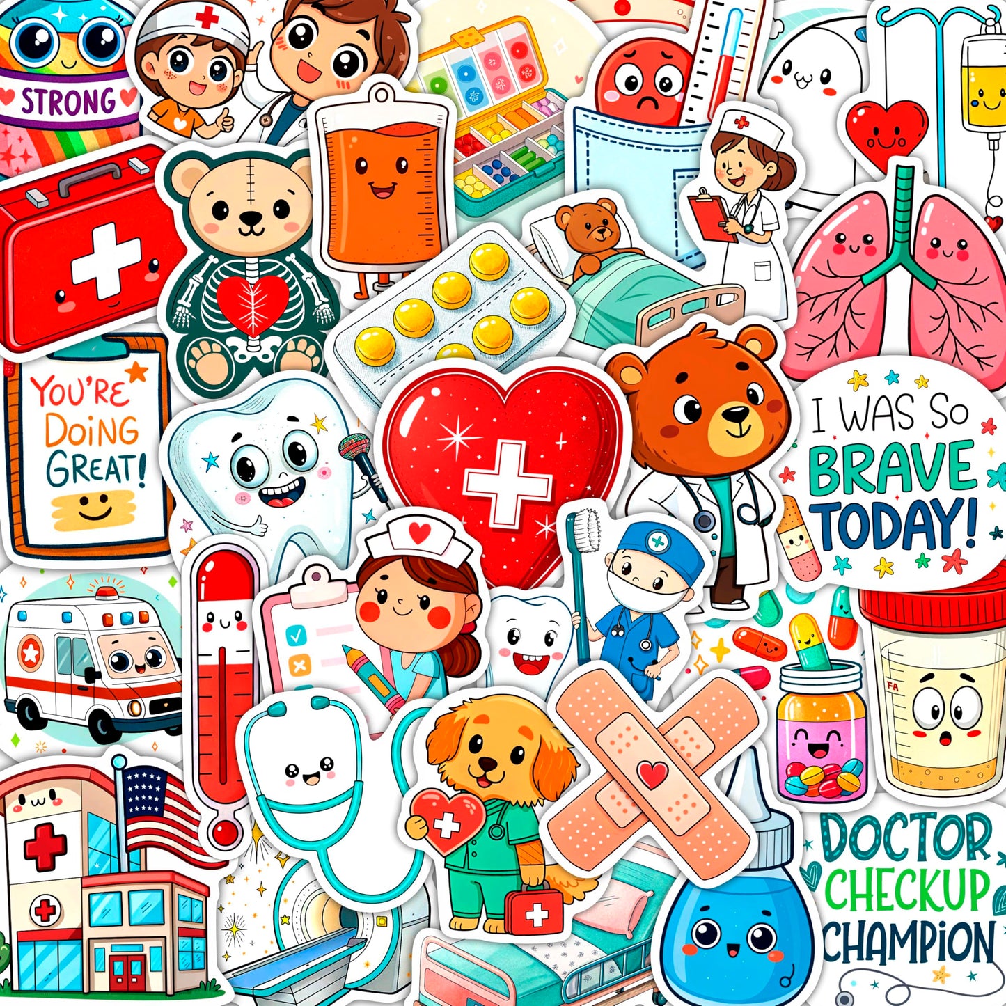BulbaCraft 100Pcs Doctor Stickers – Medical Stickers & Party Decor, Gift for Women & Men
